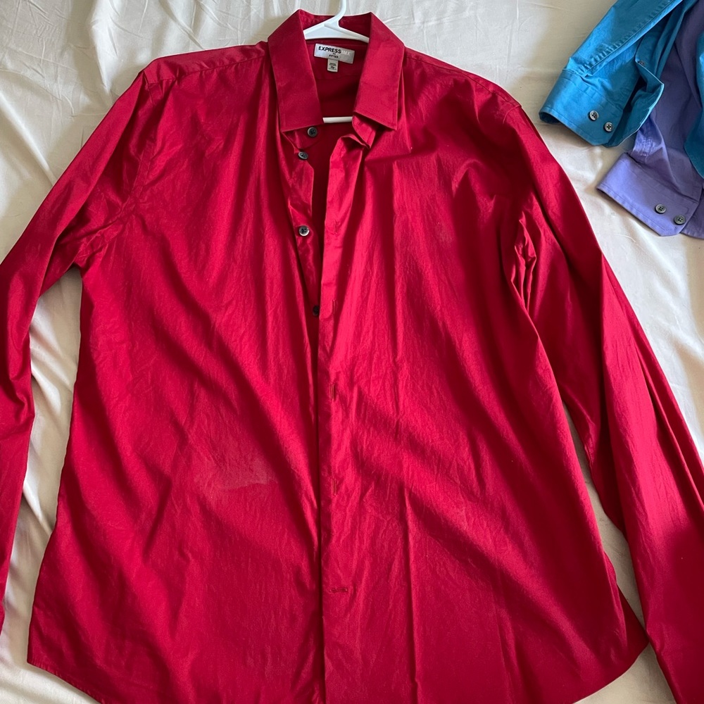Express Red Men’s button down